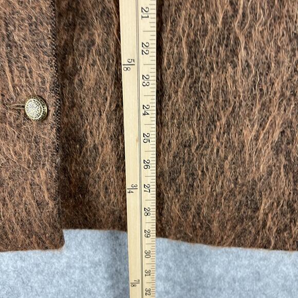 Vintage Jules Tournier Coat Jacket Womens 14 Brown Mohair Made In France 70s - Picture 10 of 16